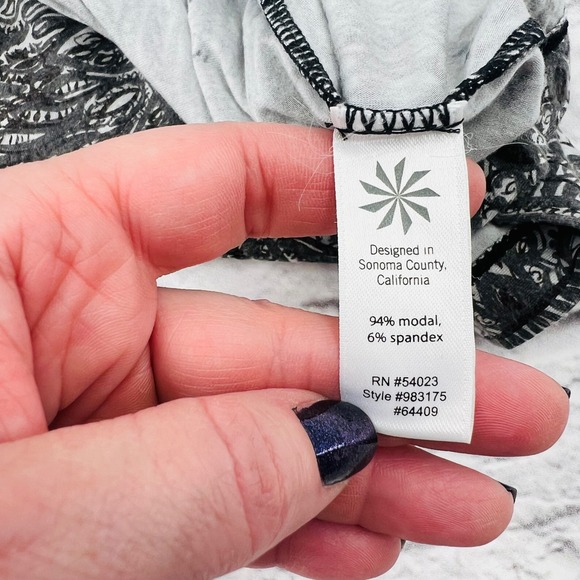 Athleta Womens XL Grey Patterned Sleeveless Dress Modal Spandex Casual - Picture 5 of 10